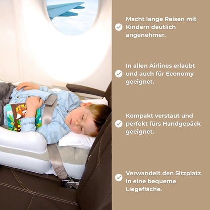 SkyNest – Aufblasbares Flugzeugbett