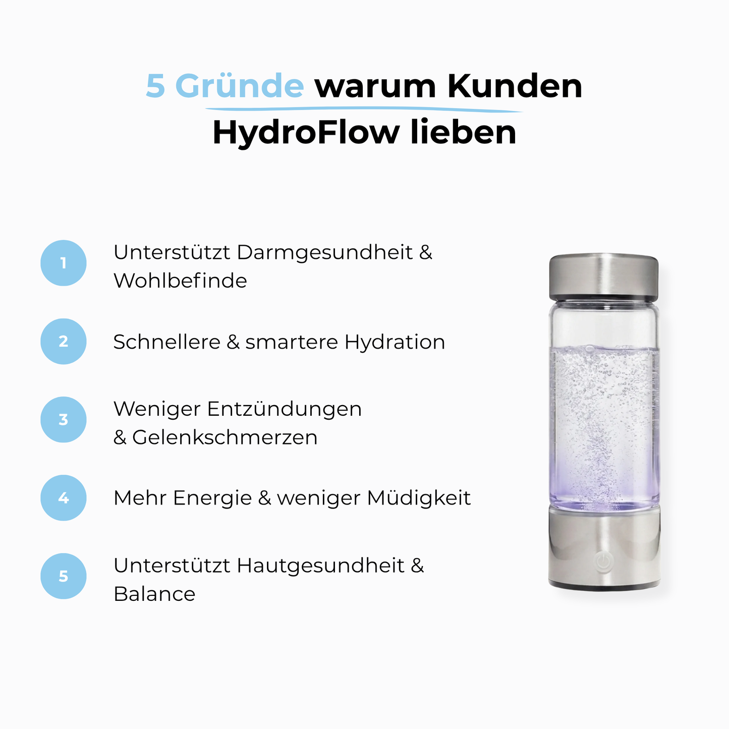 HydroFlow – Wasserstoff Trinkflasche