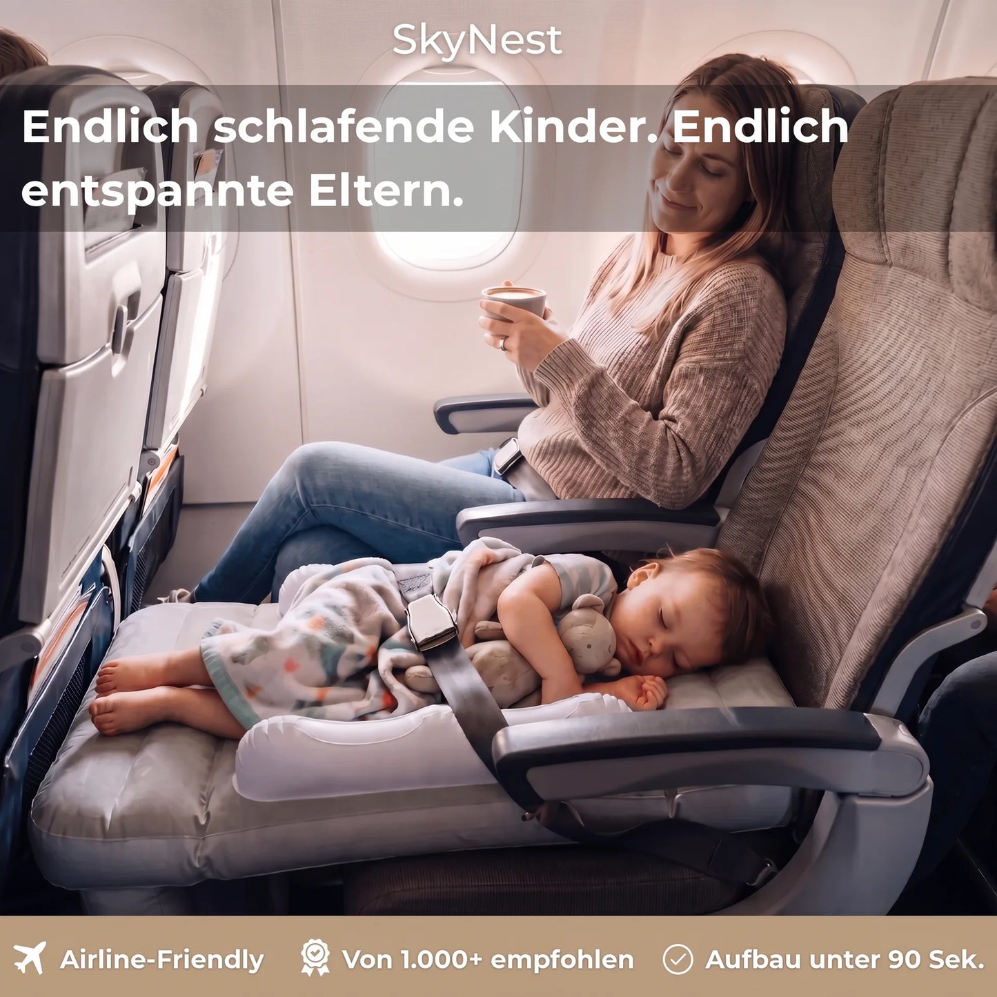 SkyNest – Aufblasbares Flugzeugbett